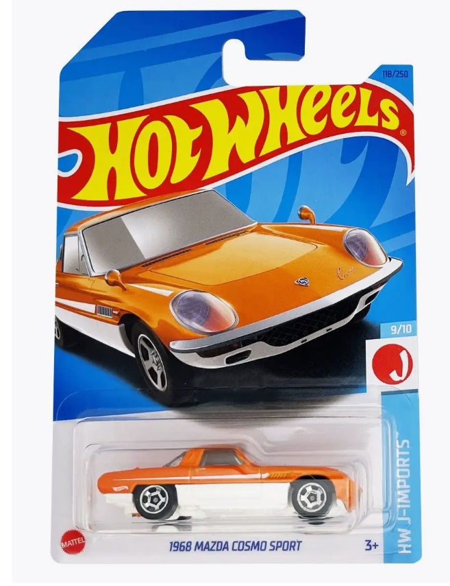 

Машинка коллекционная Hot Wheels 1968 MAZDA COSMO SPORT Mattel 5785/N3758/C4982/N2799/47, Белый;оранжевый