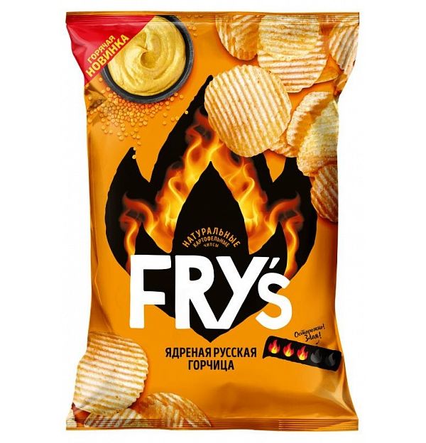 Чипсы Fry`s Ядреная русская горчица, рифленые, 80 г