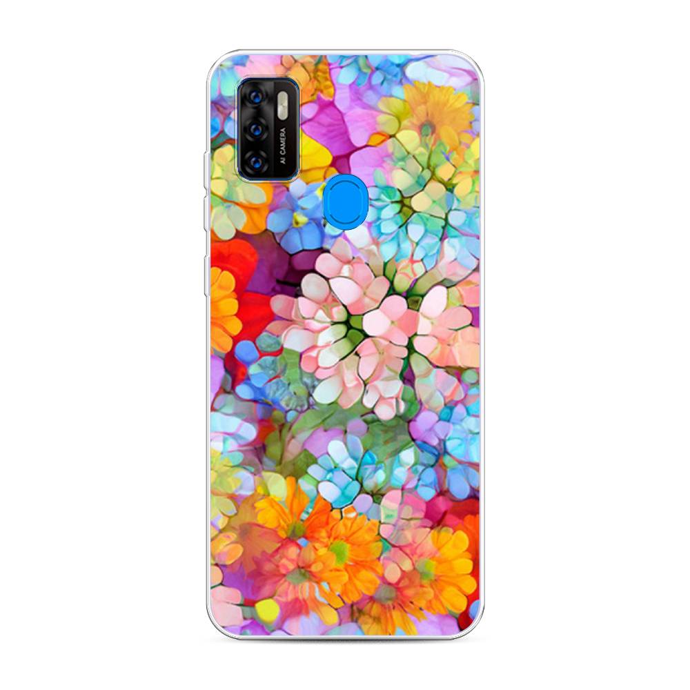 

Чехол на ZTE Blade A7s 2020 "Цветы витраж", Оранжевый;розовый;голубой, 133950-3