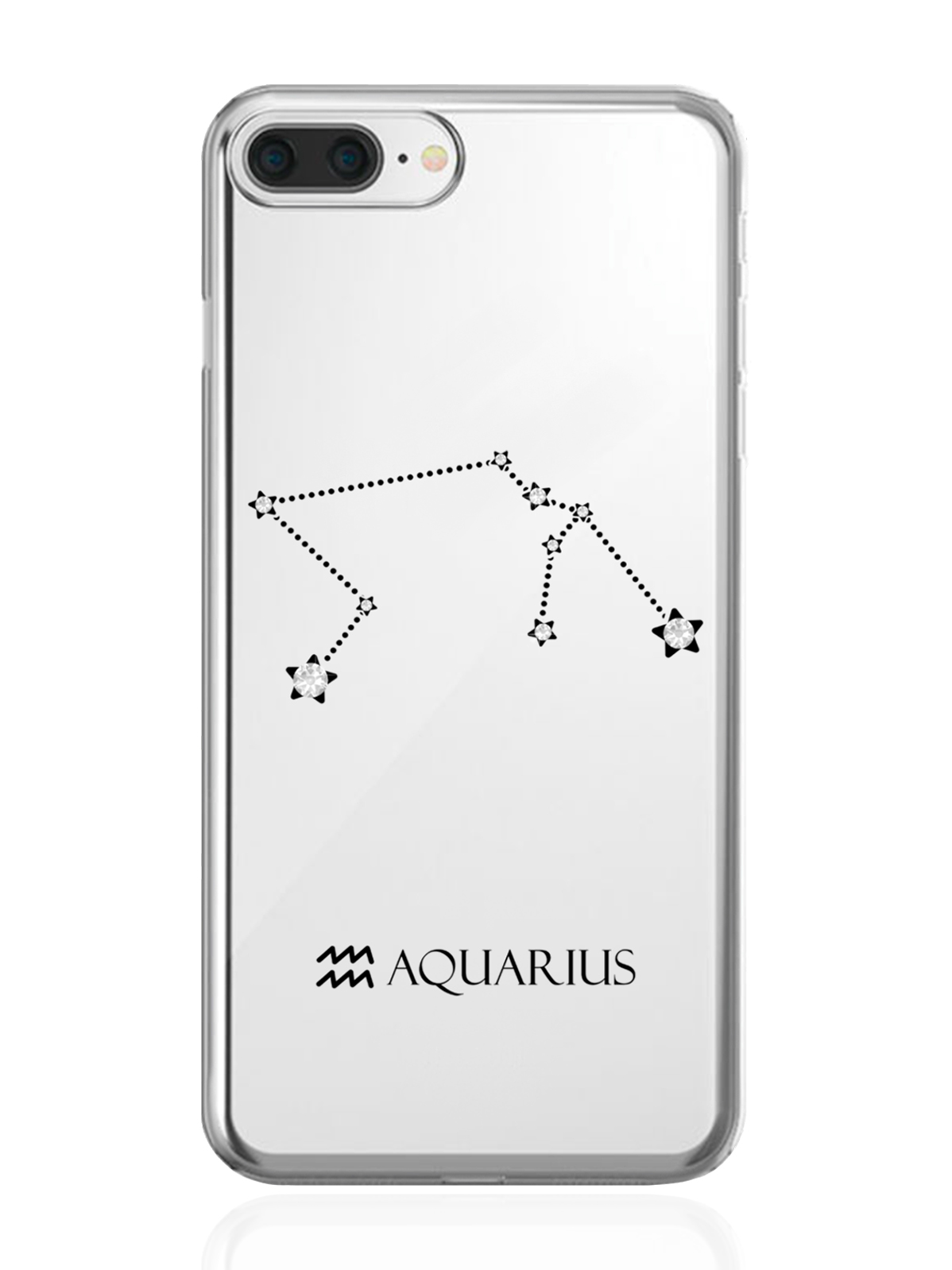 Чехол с инкрустацией кристаллами Lux для iPhone 7/8 Plus Водолей Aquarius