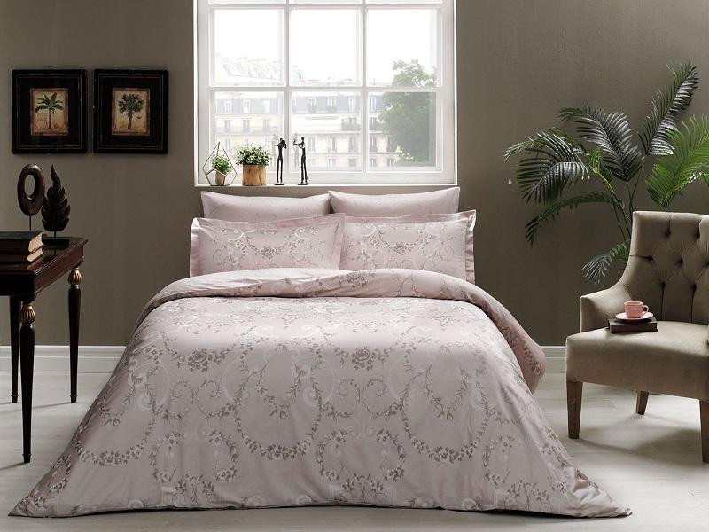 

Постельное белье из люксового сатина Tac Delux Elegance Dorian бежевое евро