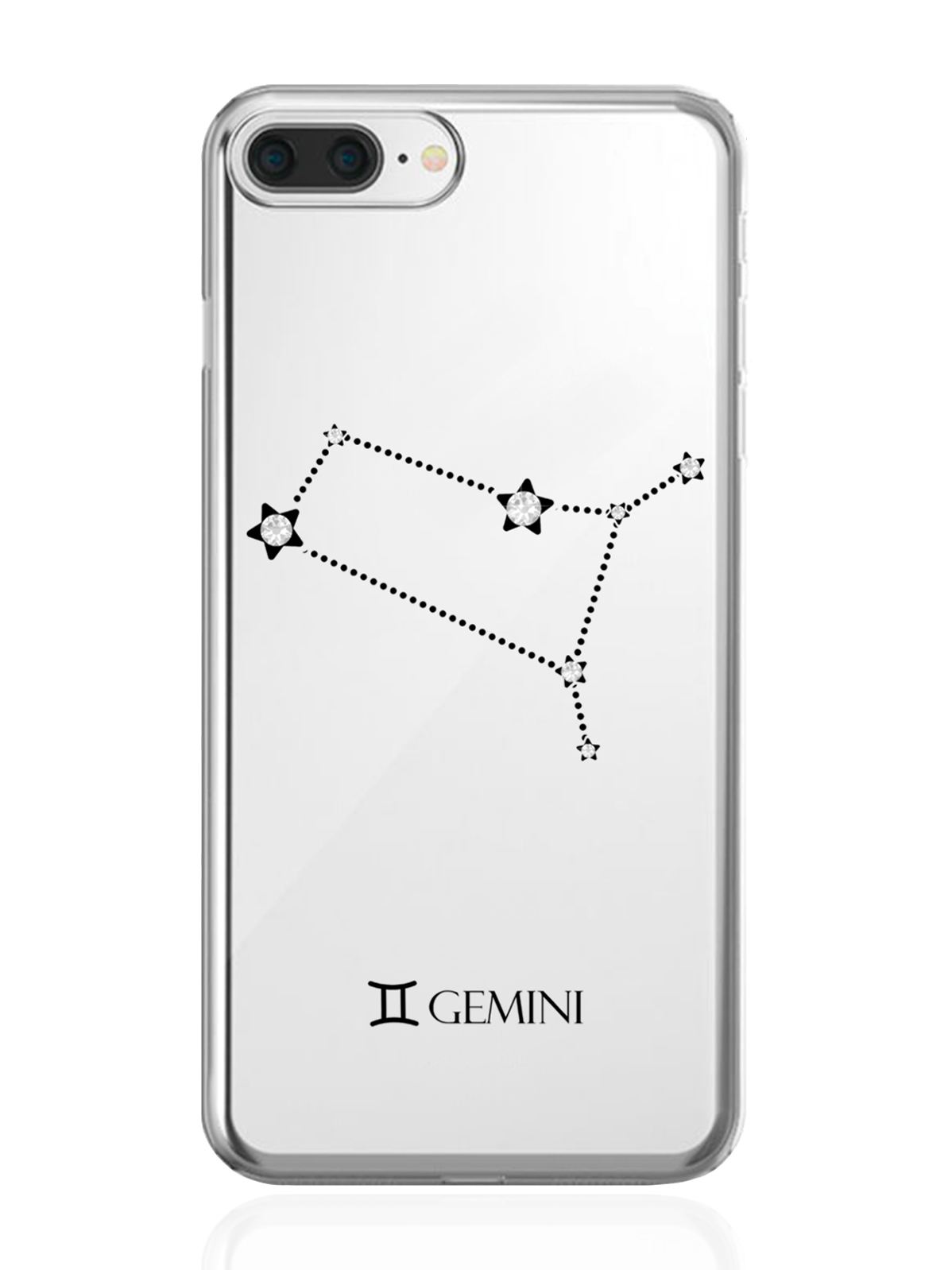 фото Чехол с инкрустацией кристаллами lux для iphone 7/8 plus близнецы gemini musthavecase