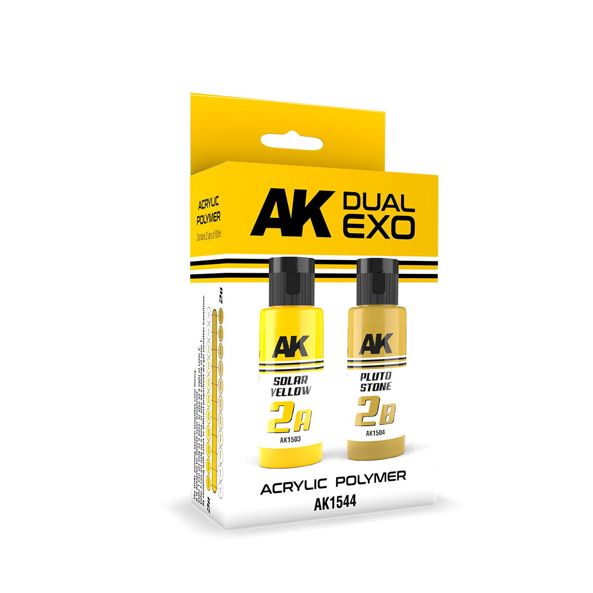 

Набор красок AK Interactive Dual Exo - 2A солнечный жёлтый 2B камень плутона AK1544, Солнечный жёлтый и камень плутона