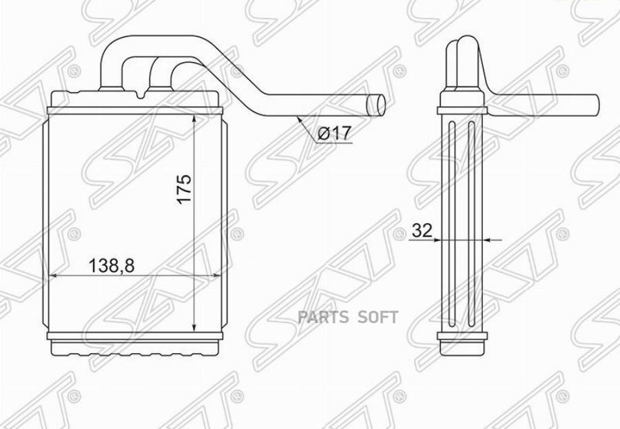 

Радиатор Отопителя Салона Mazda Titan Wg### We### 88-91 Sat арт. ST-MZ97-395-0