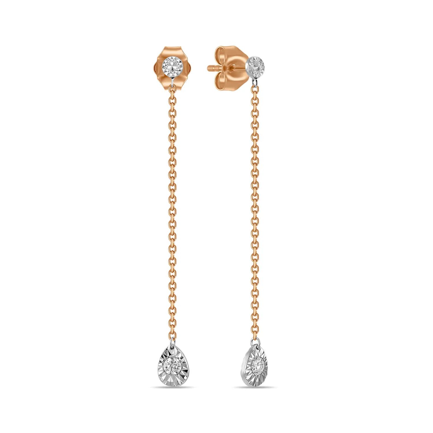 Серьги из красного золота с бриллиантом MIUZ Diamonds E178-IGE-14273-009