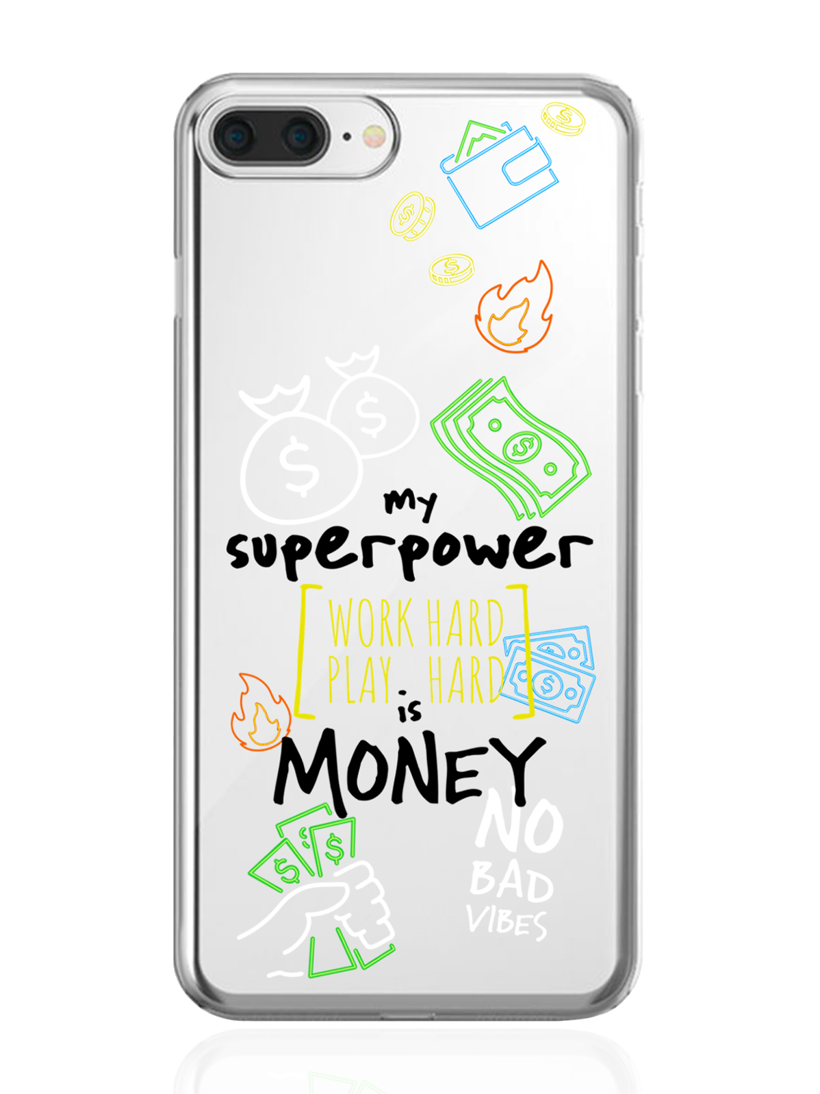 

Чехол MustHaveCase для iPhone 7/8 Plus My Superpower is Money прозрачный, iPhone 7/8 Plus My Superpower is Money