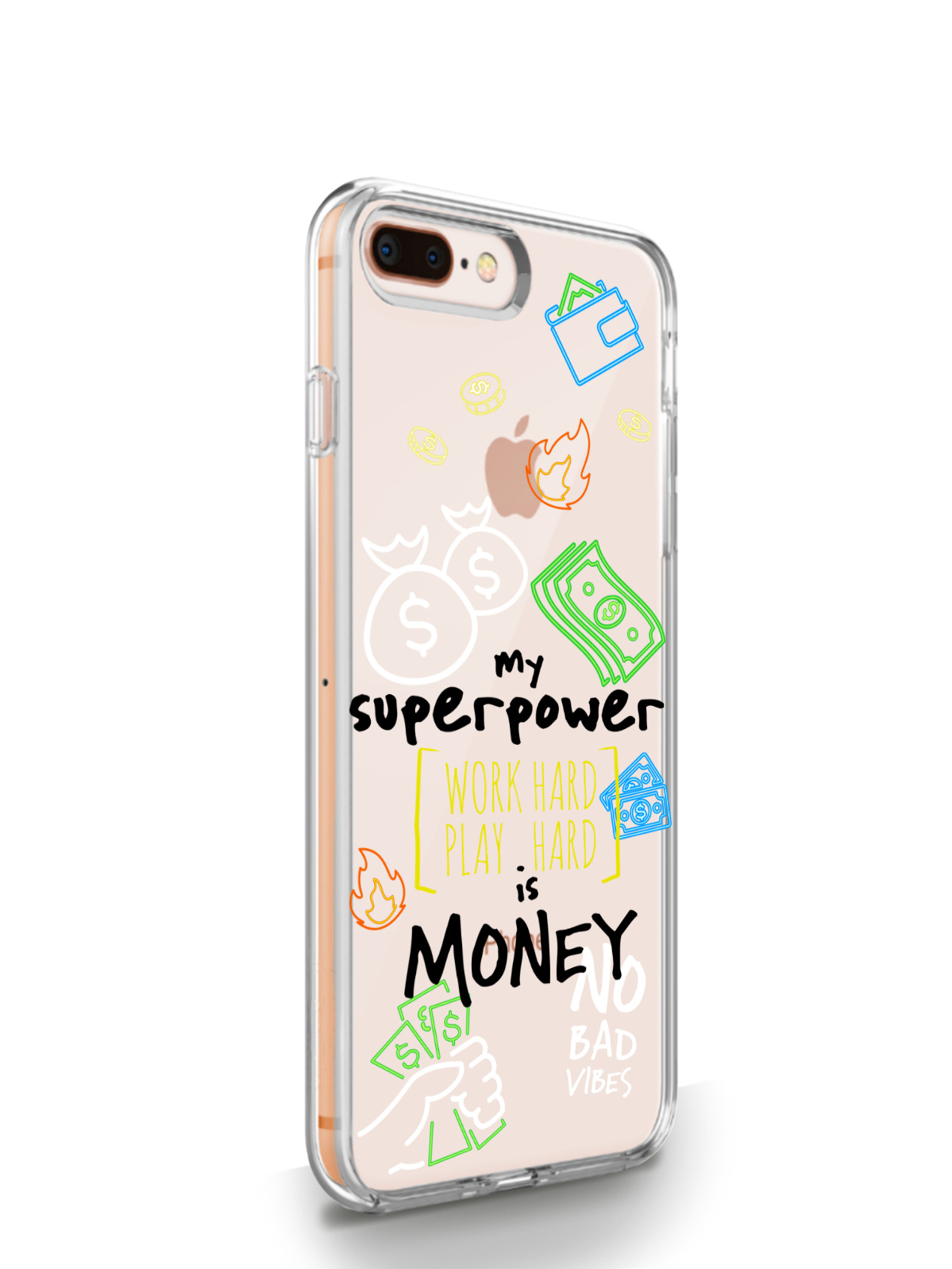 фото Чехол musthavecase для iphone 7/8 plus my superpower is money прозрачный