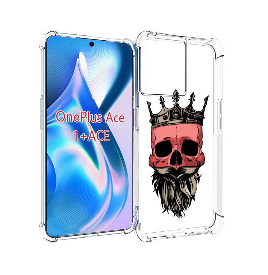 

Чехол MyPads бородатый красный череп мужской для OnePlus Ace, Прозрачный, Tocco