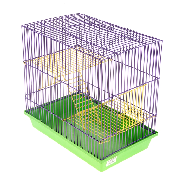 фото Клетка для грызунов 3-эт с металлическими полками и лесенками, 36 х 24 х 38 см микс цветов nobrand
