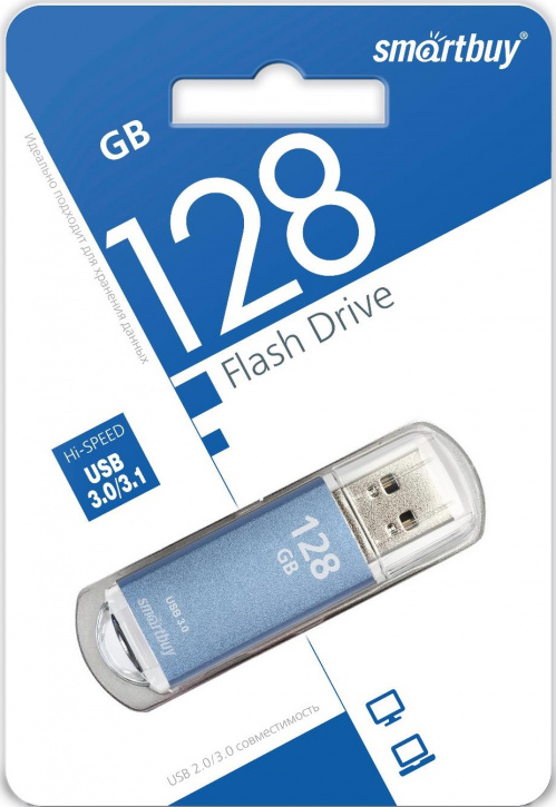 фото Флэш диск smartbuy 128gb v-cut blue (sb128gbvc-b3)