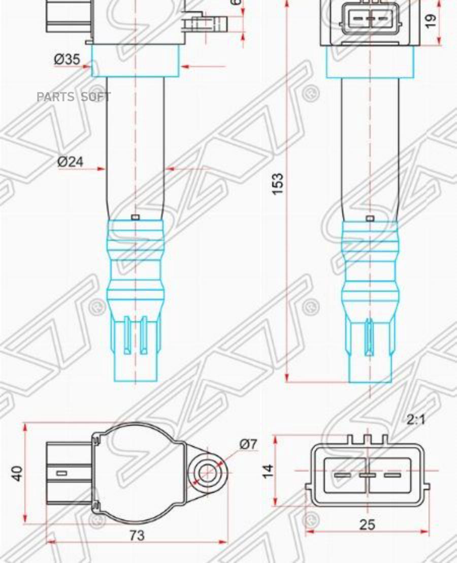 Катушка Зажигания Mitsubishi Outlander Cu#W 03-08 4g69 Sat арт. ST-MR994643