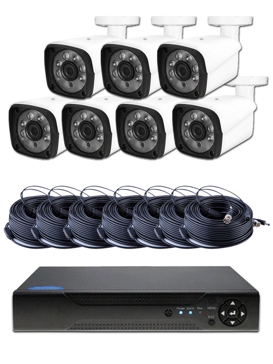 Комплект видеонаблюдения AHD Ps-Link KIT-C507HD 7 уличных 5Мп камер