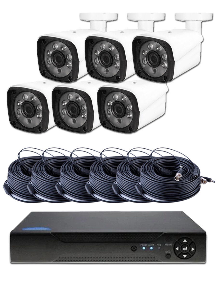 Комплект видеонаблюдения AHD Ps-Link KIT-C206HD 6 уличных 2Мп камер