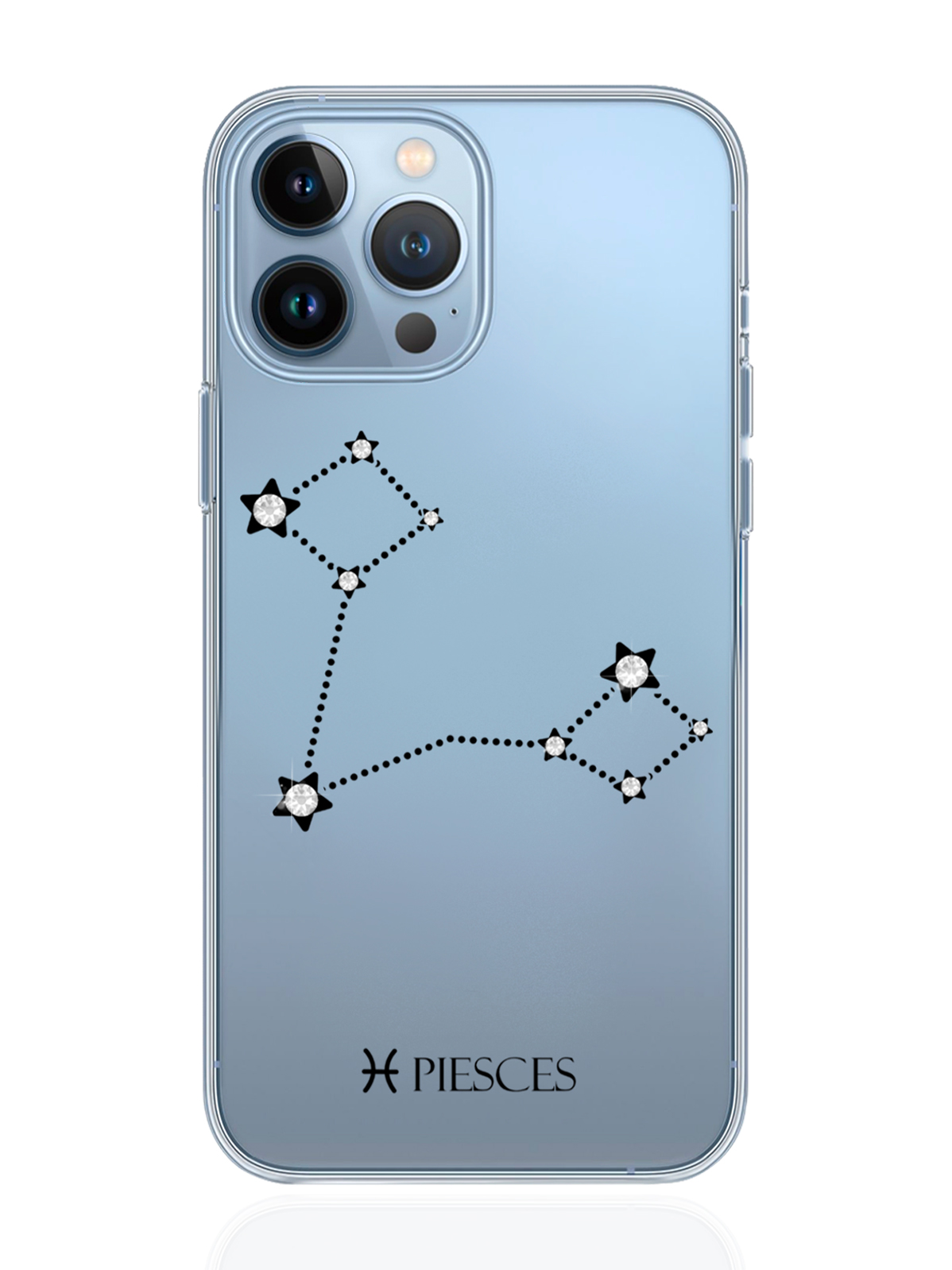 

Чехол с инкрустацией кристаллами Lux для iPhone 13 Pro Max Рыбы Pisces, Прозрачный, iPhone 13 Pro Max Знак зодиака Рыбы