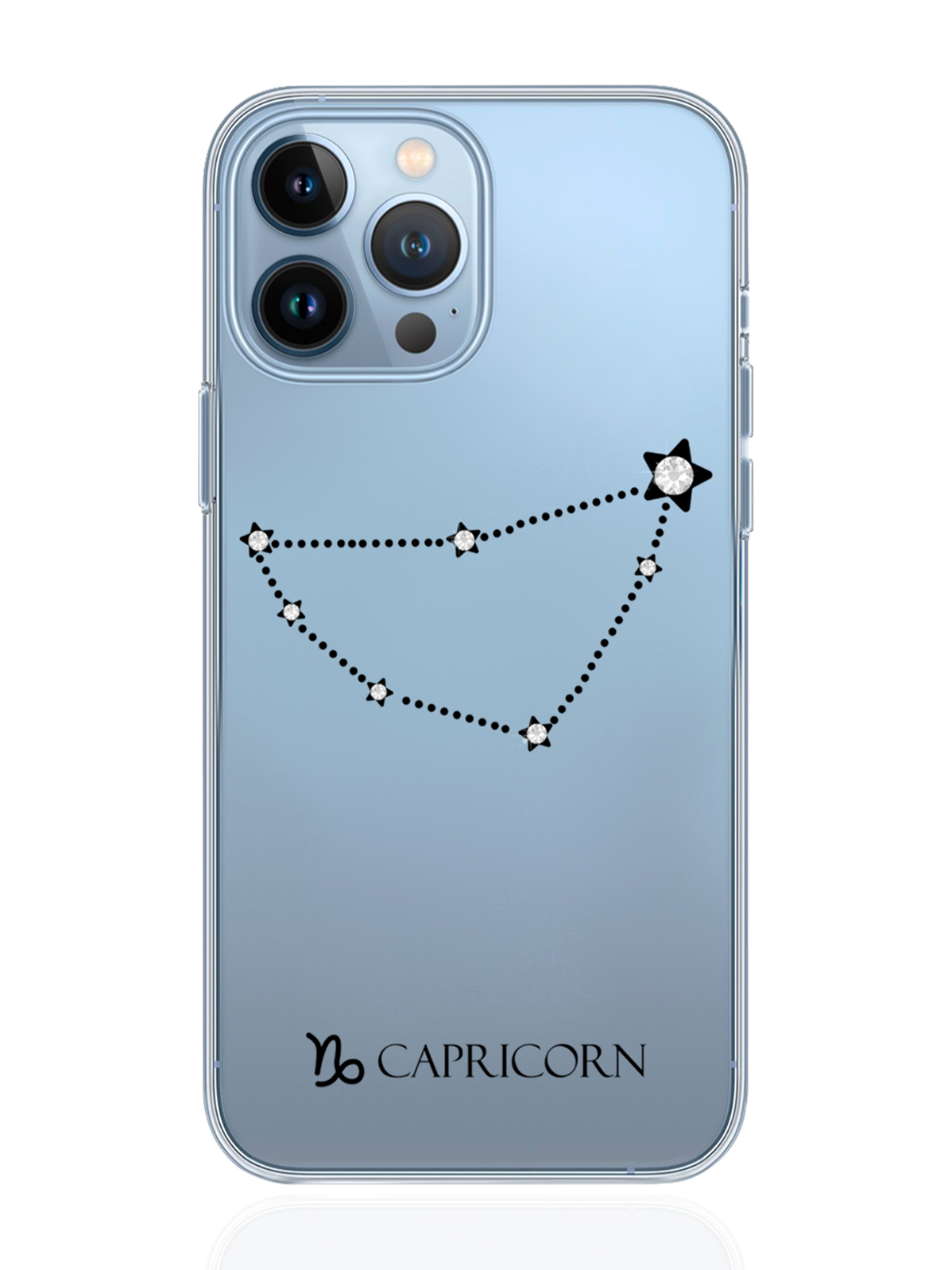 

Чехол с инкрустацией кристаллами Lux для iPhone 13 Pro Max Козерог Capricorn, Прозрачный, iPhone 13 Pro Max Знак зодиака Козерог