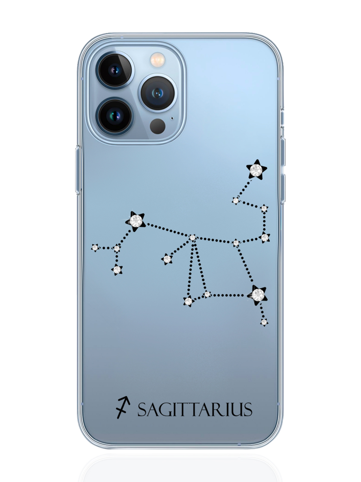 фото Чехол с инкрустацией кристаллами lux для iphone 13 pro max стрелец sagittarius musthavecase