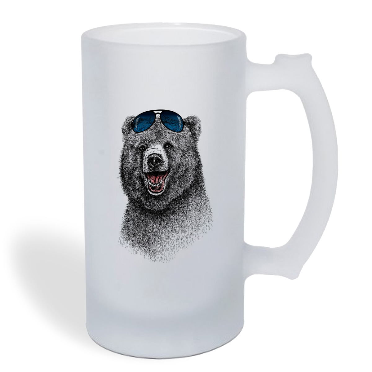 

Кружка пивная CoolPodarok Медведь нелепо улыбается