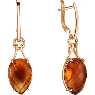 

Серьги из желтого золота с цитрином ALORIS Серьги 2002Ц, Серьги 2002Ц
