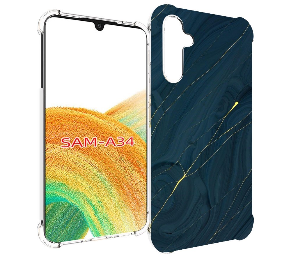 

Чехол MyPads дерево с золотыми трещинами для Samsung Galaxy A34, Tocco