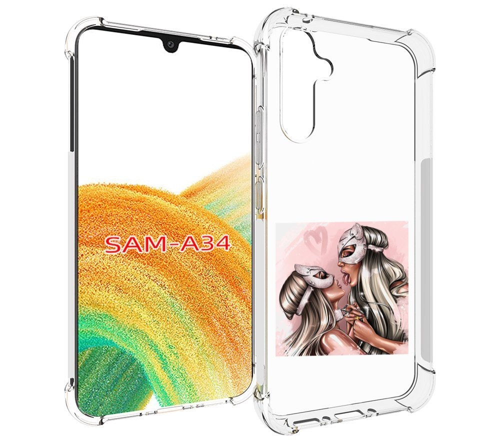 

Чехол MyPads девушки-поцелуй женский для Samsung Galaxy A34, Tocco