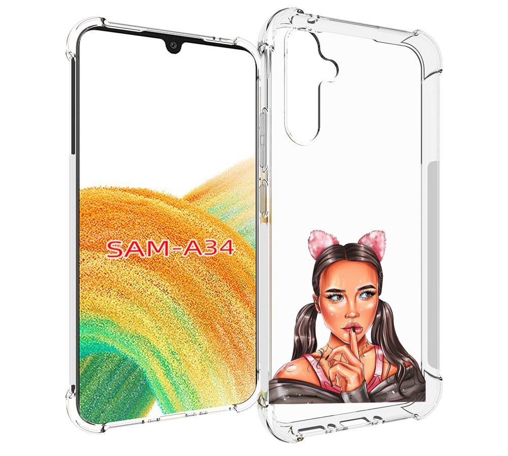 

Чехол MyPads девушка-тихо женский для Samsung Galaxy A34, Tocco