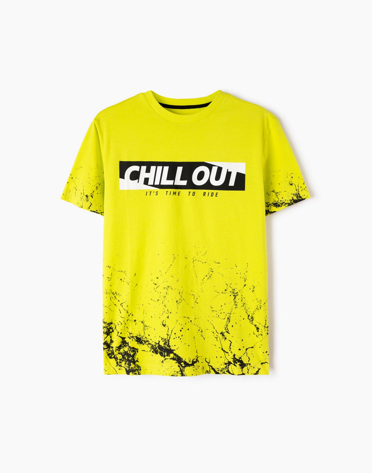 Жёлтая футболка с принтом Chill out для мальчика 12-14л/158-164