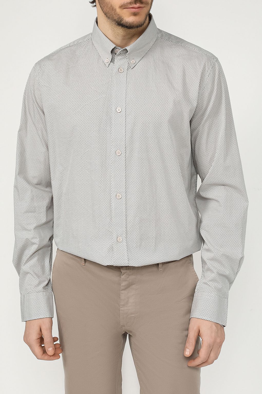 

Рубашка мужская Esprit Casual 024EE2F313 бежевая M, Серый, 024EE2F313