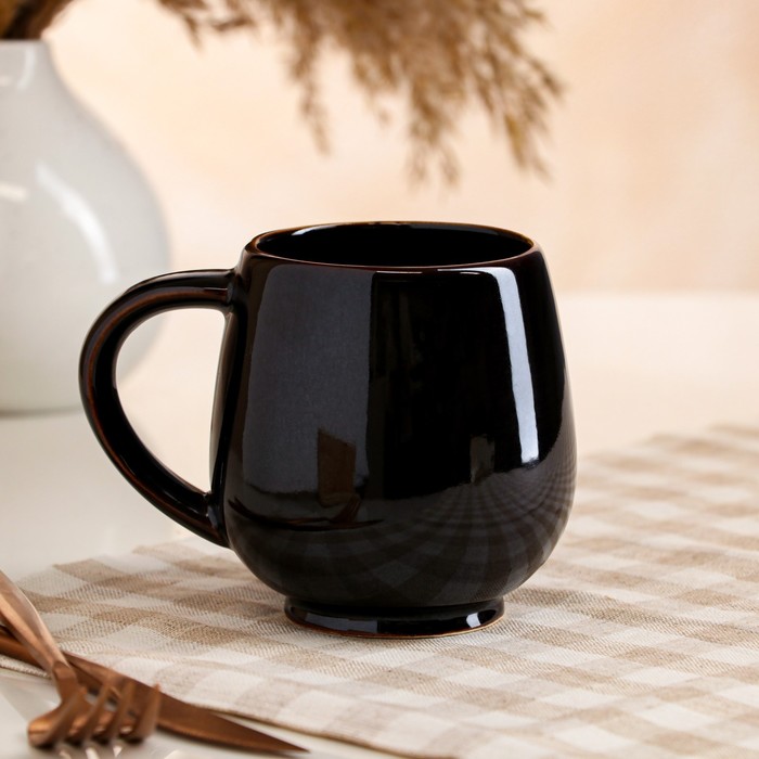 фото Кружка "чайная", коричневая, керамика, 0.4 л керамика ручной работы