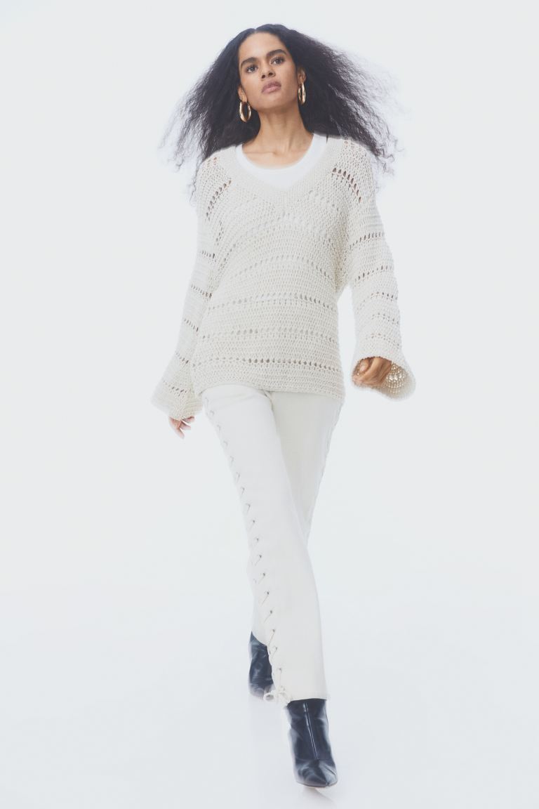 Пуловер женский H&M 1136736001 бежевый XL (доставка из-за рубежа)