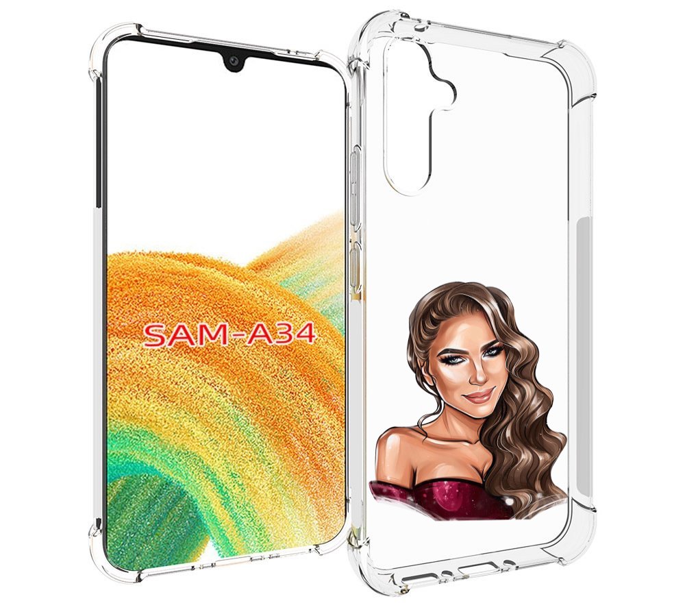 

Чехол MyPads девушка-с-улыбкой женский для Samsung Galaxy A34, Tocco