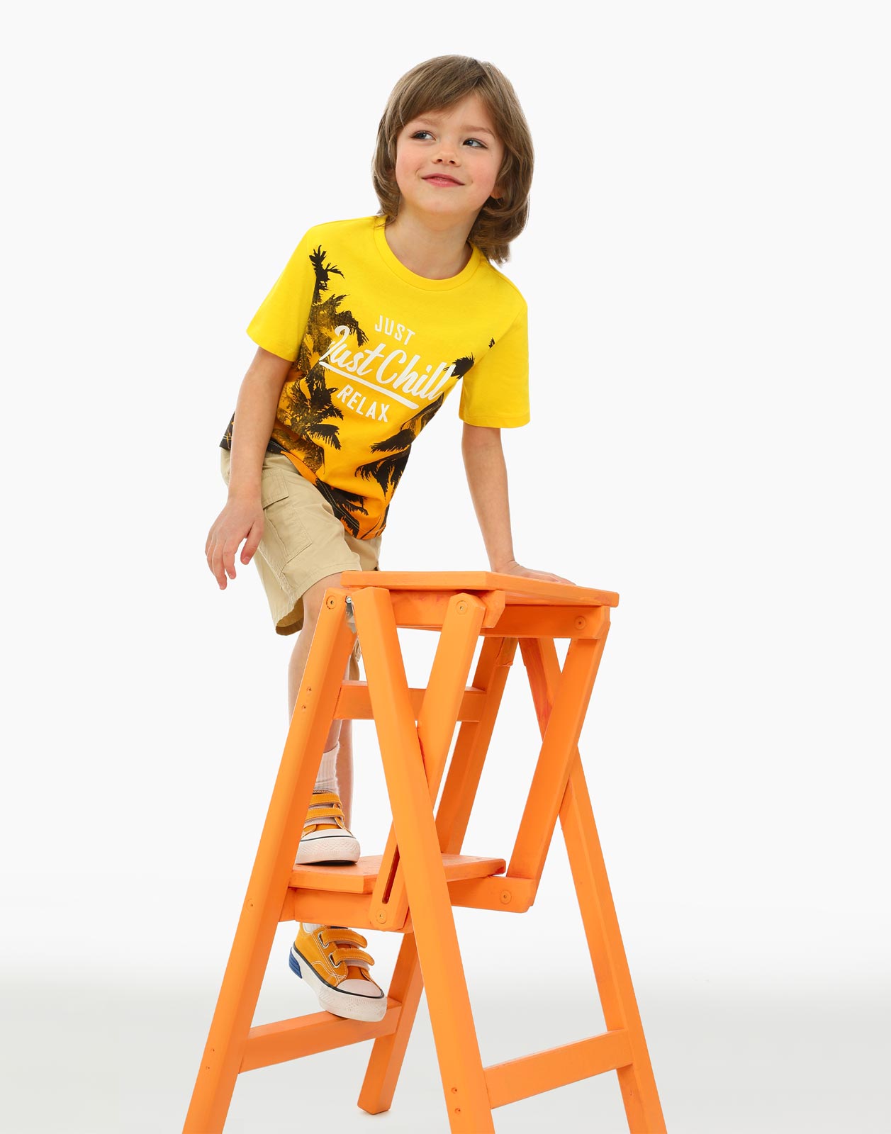 Желтая футболка с пальмами для мальчика 12мес/80