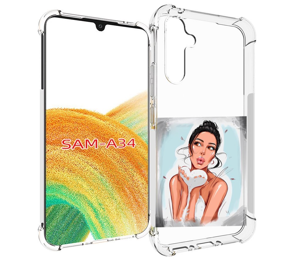 

Чехол MyPads девушка-с-пеной женский для Samsung Galaxy A34, Tocco