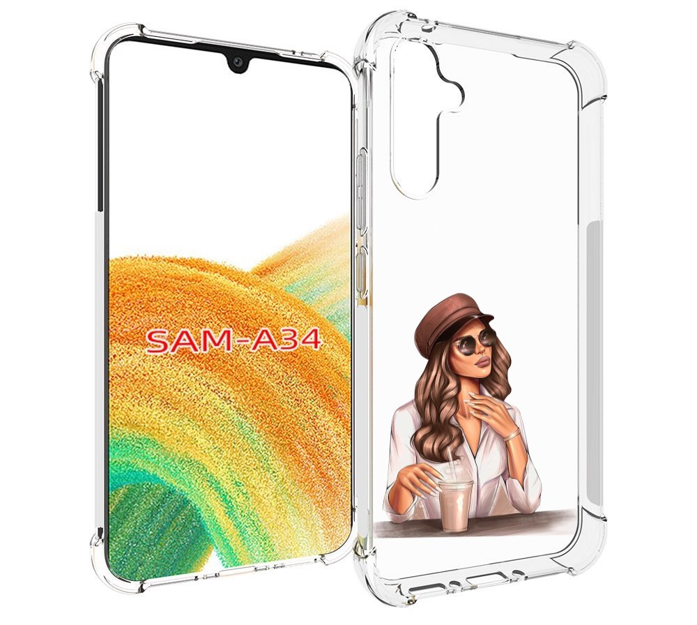 

Чехол MyPads девушка-с-милкшейком женский для Samsung Galaxy A34, Tocco