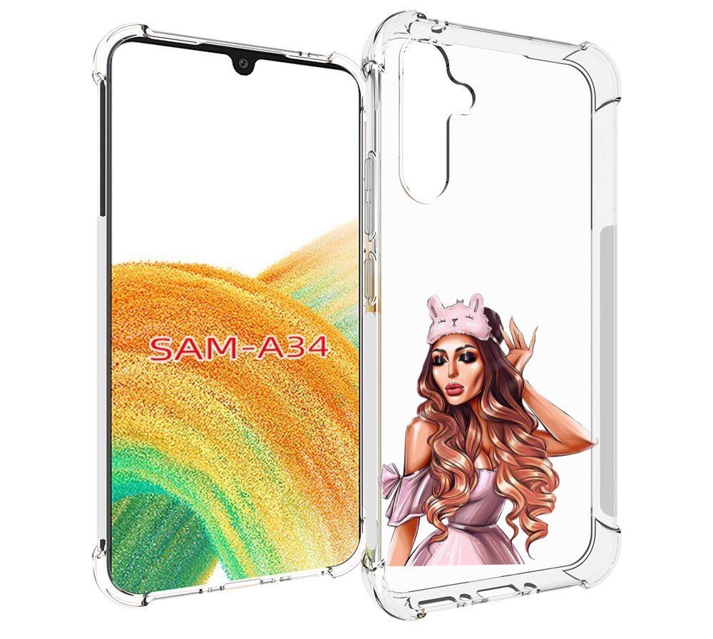 

Чехол MyPads девушка-с-маской-для-сна женский для Samsung Galaxy A34, Tocco