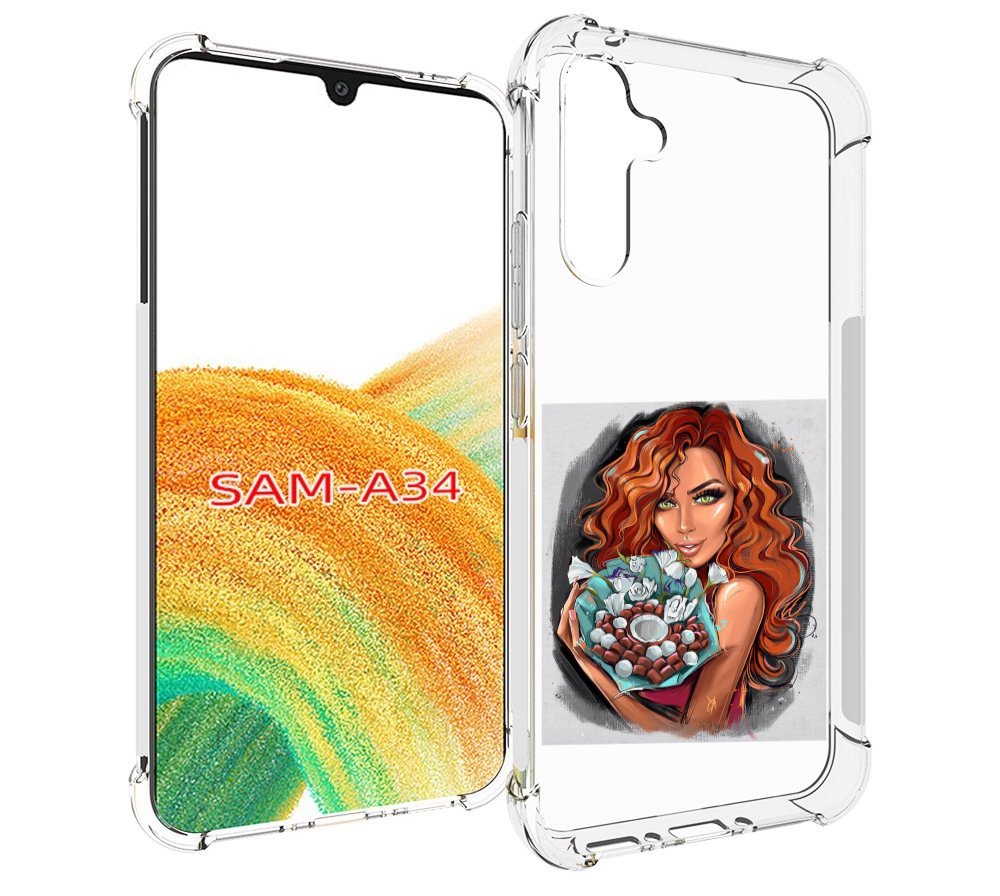 

Чехол MyPads девушка-с-кокосовым-букетом женский для Samsung Galaxy A34, Tocco