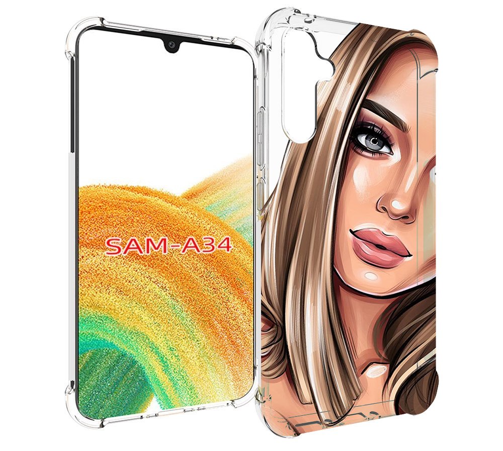 

Чехол MyPads девушка-с-каре женский для Samsung Galaxy A34, Tocco