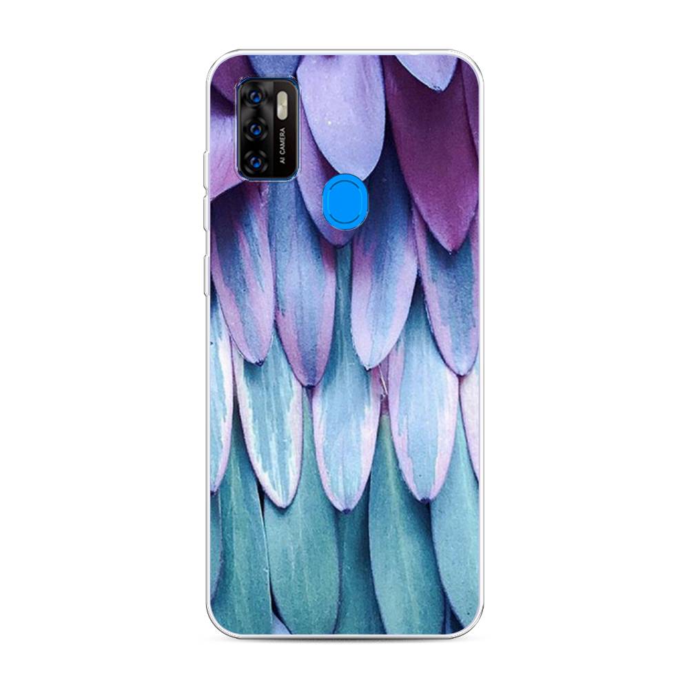 

Чехол на ZTE Blade A7s 2020 "Синее перо", Фиолетовый;голубой, 133950-3
