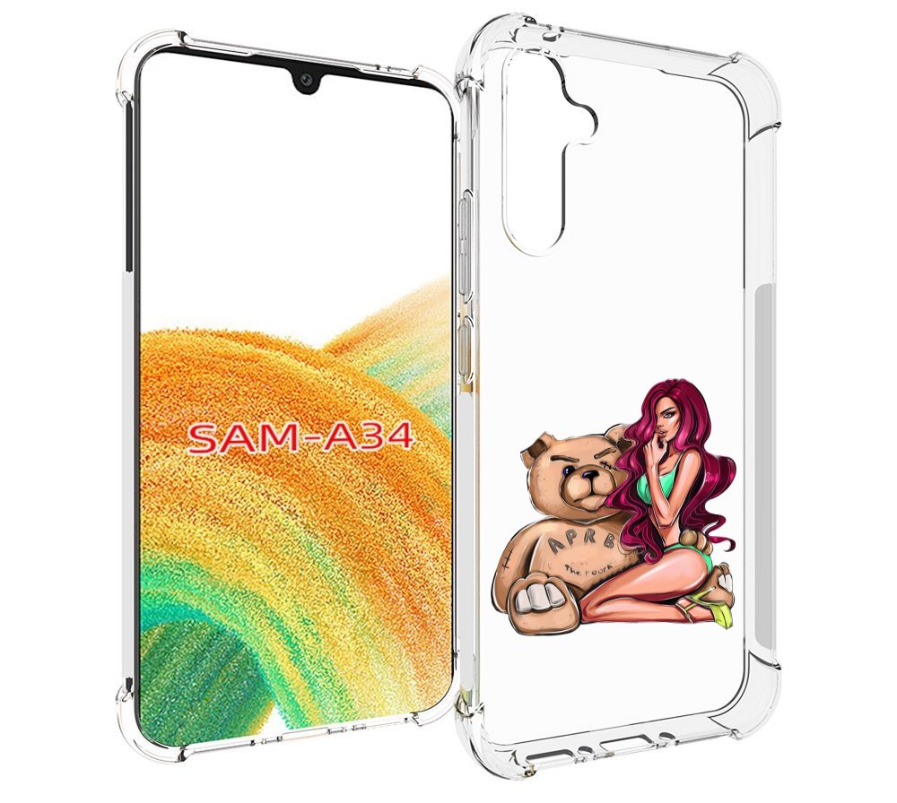 

Чехол MyPads девушка-с-большим-плюшевым-мишкой для Samsung Galaxy A34, Tocco