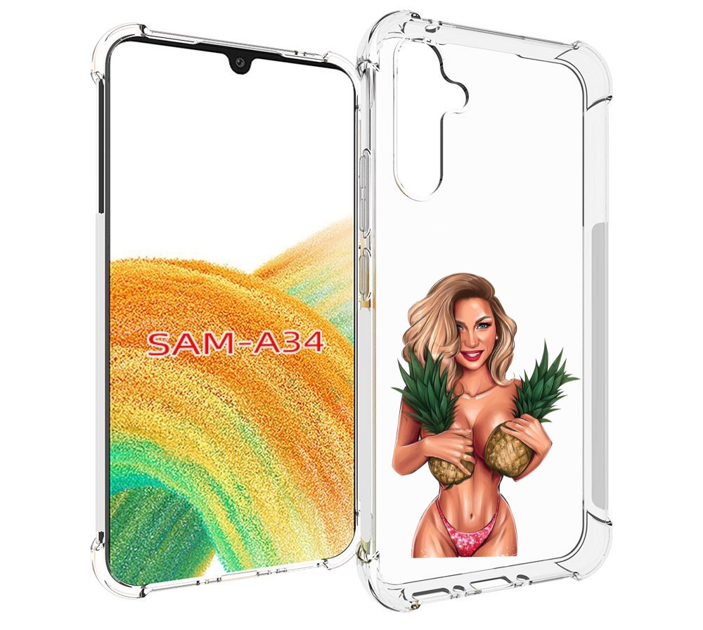 

Чехол MyPads девушка-с-ананасами женский для Samsung Galaxy A34, Tocco