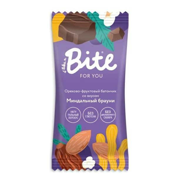 

Батончик Take a Bite фруктово-ореховый, шоколад, миндаль, 35 г
