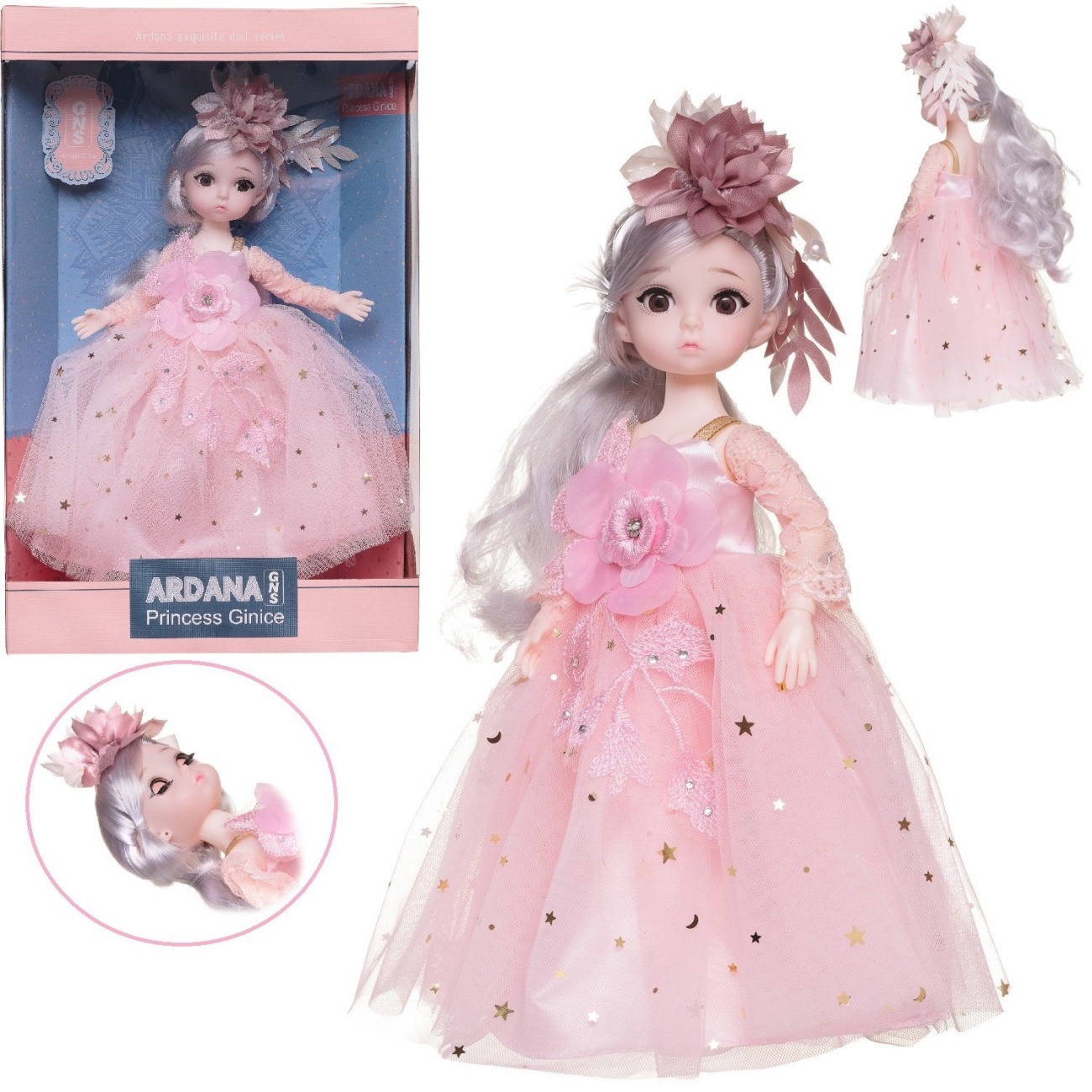 Кукла Junfa Ardana Princess 30 см в роскошном розовом платье WJ-36573/розовое