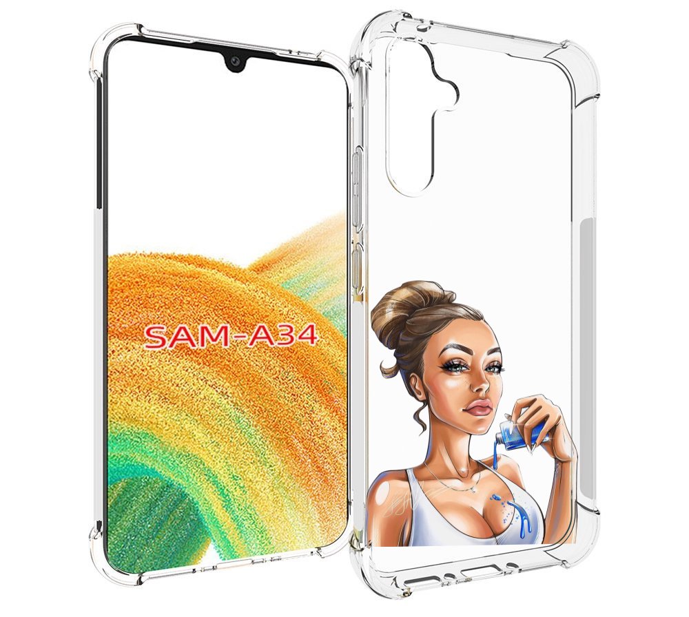

Чехол MyPads девушка-пролила-краску женский для Samsung Galaxy A34, Tocco