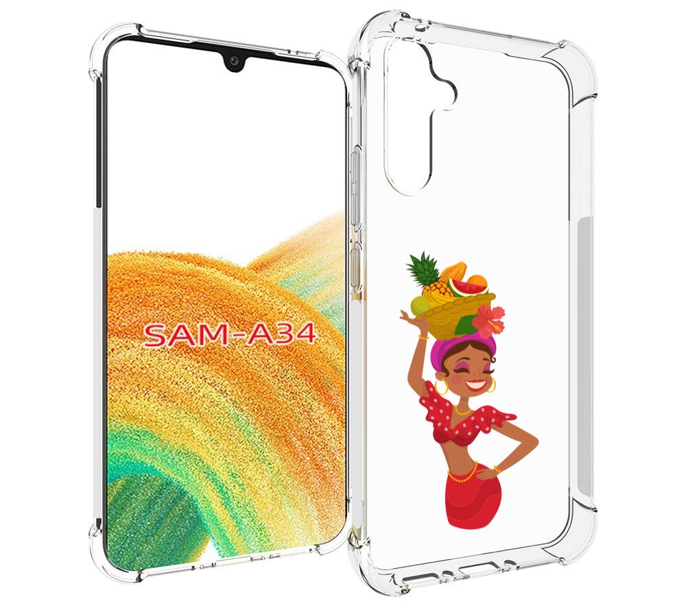

Чехол MyPads девушка-мулатка для Samsung Galaxy A34, Tocco