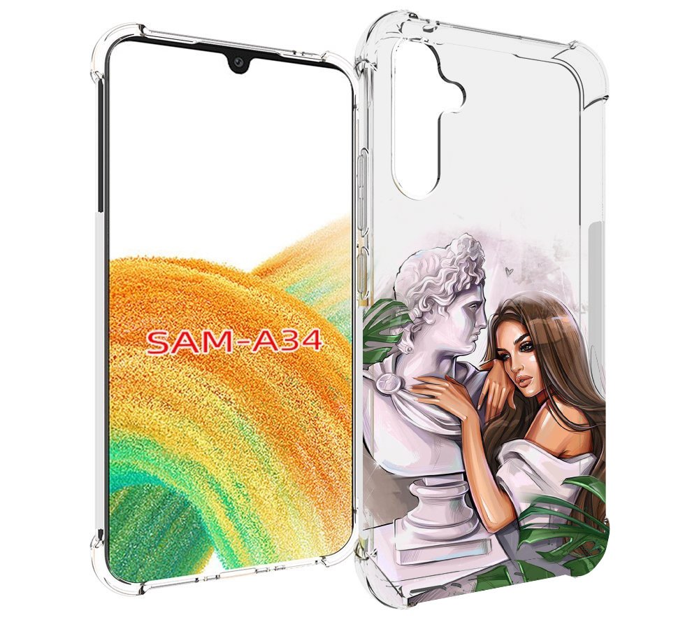 

Чехол MyPads девушка-модель-со-статуей женский для Samsung Galaxy A34, Tocco