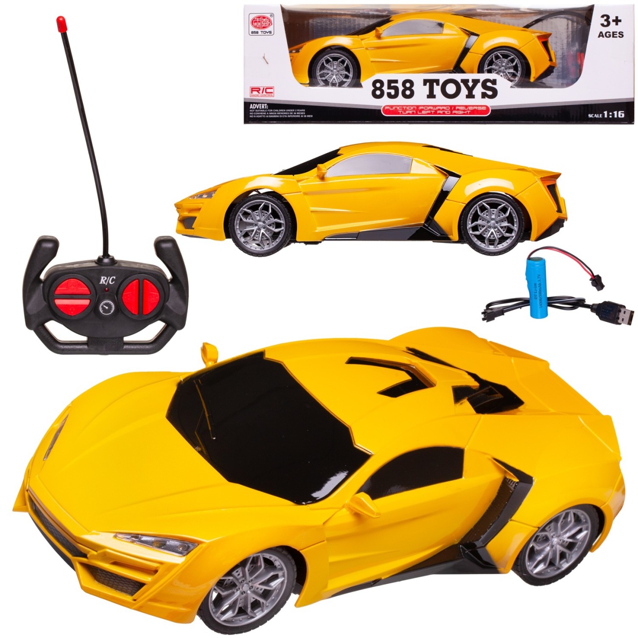 

Машинка р/у Junfa гоночная 1:16 27 Мгц желтый WD-23057/желтый