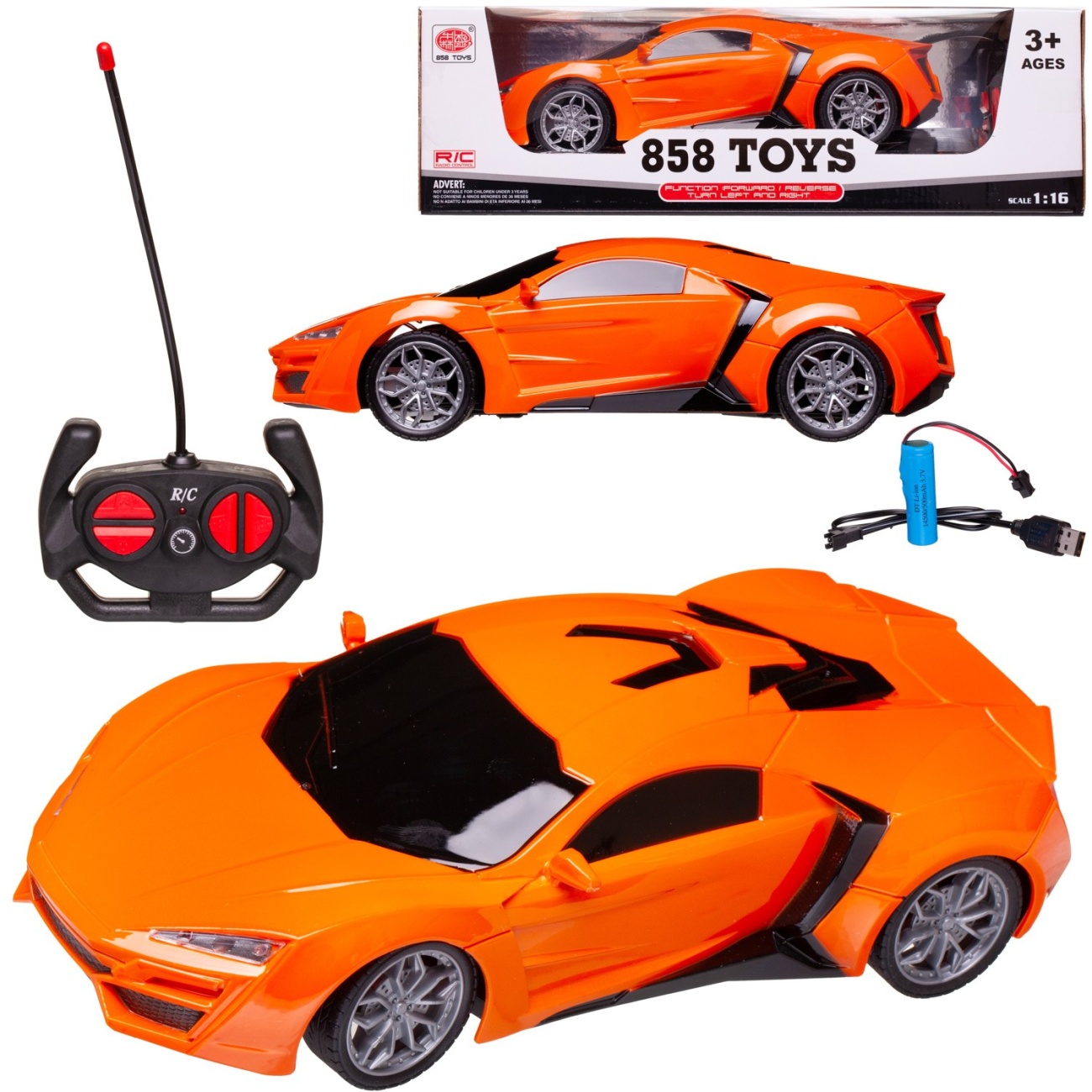 

Машинка р/у Junfa гоночная 1:16 27 Мгц оранжевый WD-23057/оранжевый