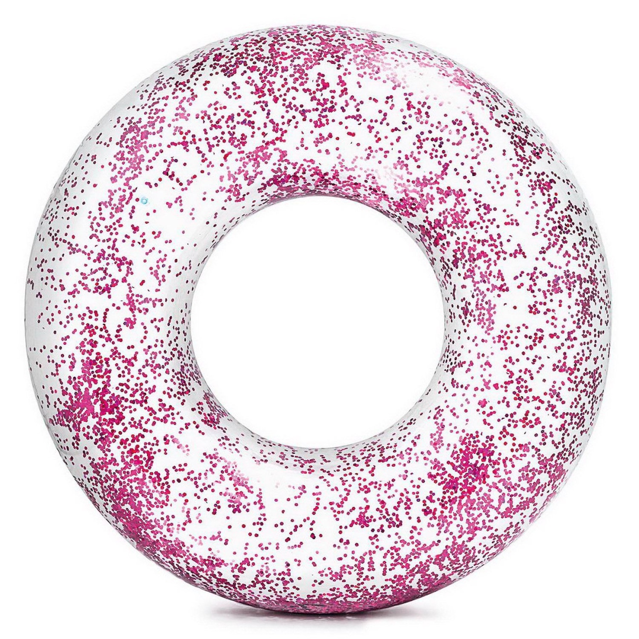 Круг надувной INTEX TRANSPARENT GLITTER розовый с блестками 9+ int56274NP/розовый intex круг надувной transparent glitter