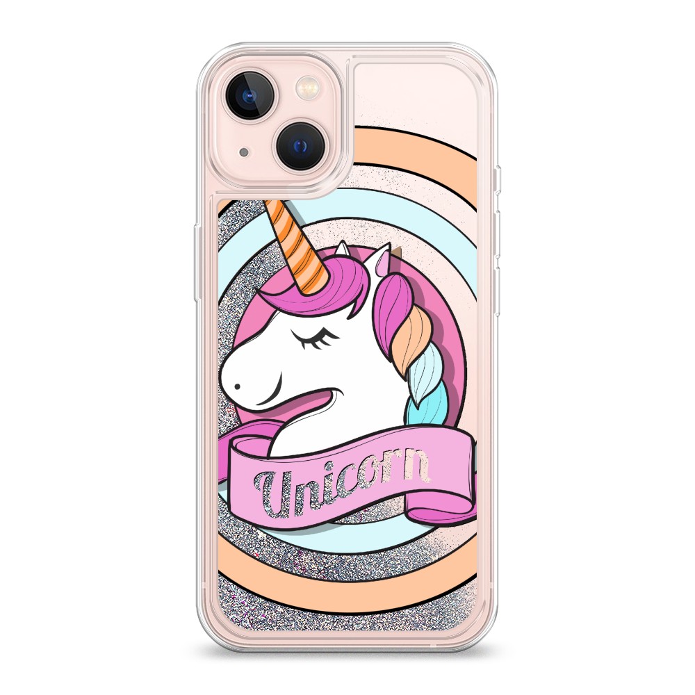 

Жидкий чехол с блестками "Unicorn зефирный" на Apple iPhone 13, 14291-1