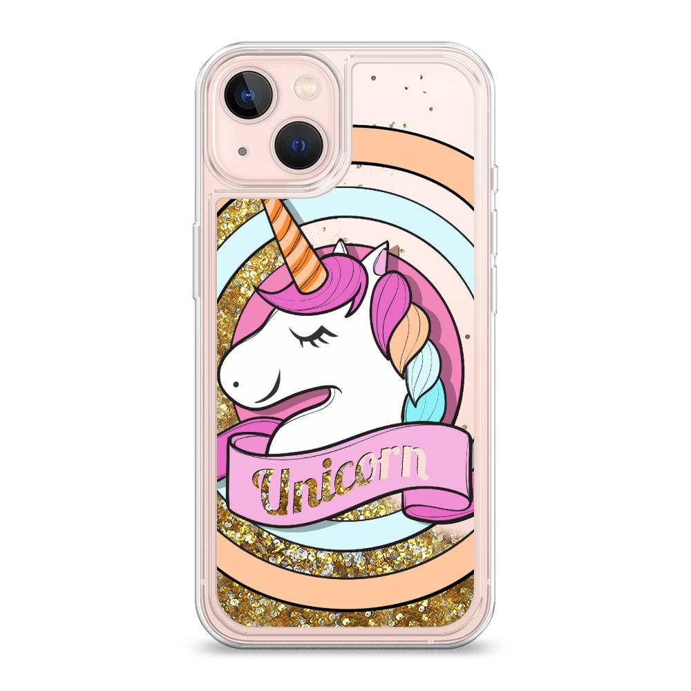 

Жидкий чехол с блестками "Unicorn зефирный" на Apple iPhone 13, 14290-1