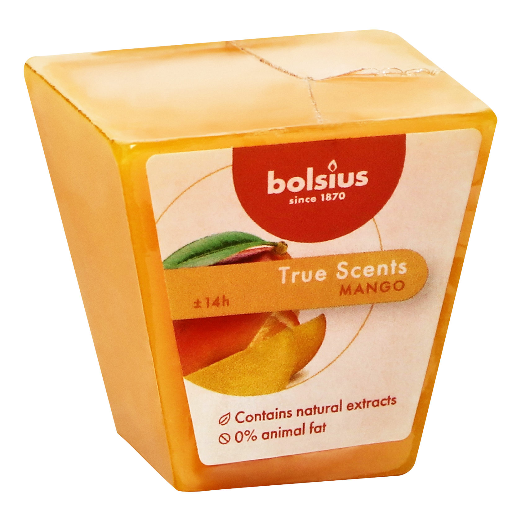 фото Свеча ароматическая квадратная bolsius true scents 47/47 манго 100 г оранжевая